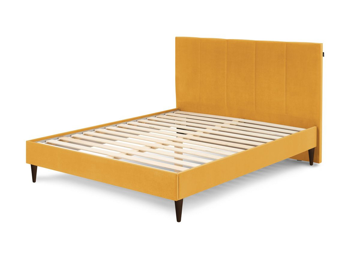 Rama łóżka VIVARA z listwami z litego drewna i nóżkami z drewna wenge 180 x 200 cm