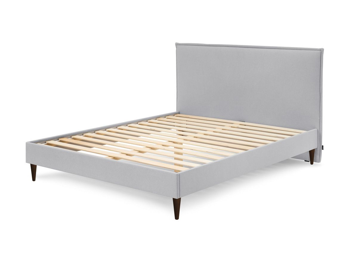 Structure de lit SARY avec lattes massives pieds bois wengé 160 x 200 cm