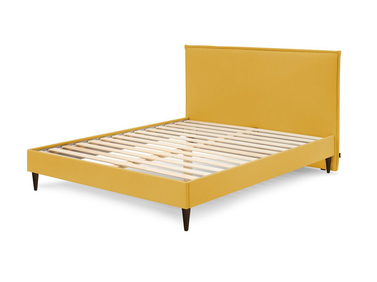 Rama łóżka SARY z listwami z litego drewna i nóżkami z drewna wenge 140 x 190 cm