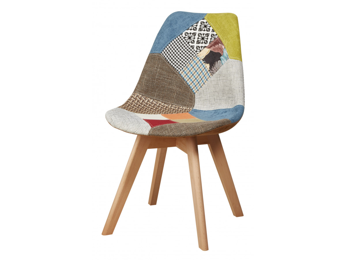 Chaise PRIMERA patchwork style scandinave Multicolore