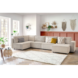 Modułowa sofa narożna NIHAD XL w tkaninie sztruksowej