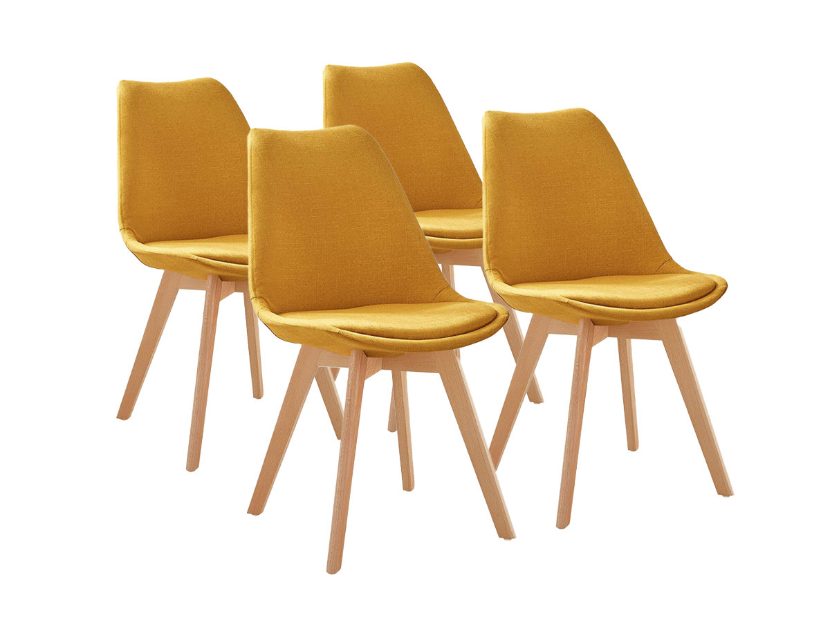 Lot de 4 chaises de table ARIAL jaune