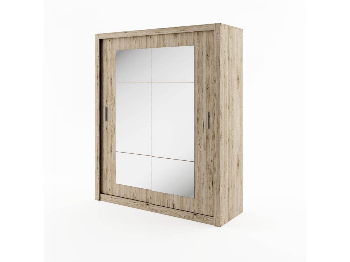Armoire 2 portes 180cm CIRIA chêne clair