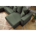 Canape panoramique convertible avec tablette et pouf ENVY Tissu