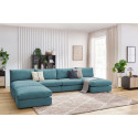 Canapé panoramique fixe 100% modulable PARIS tissu avec 2 chauffeuses, 2 méridiennes, 1 pouf