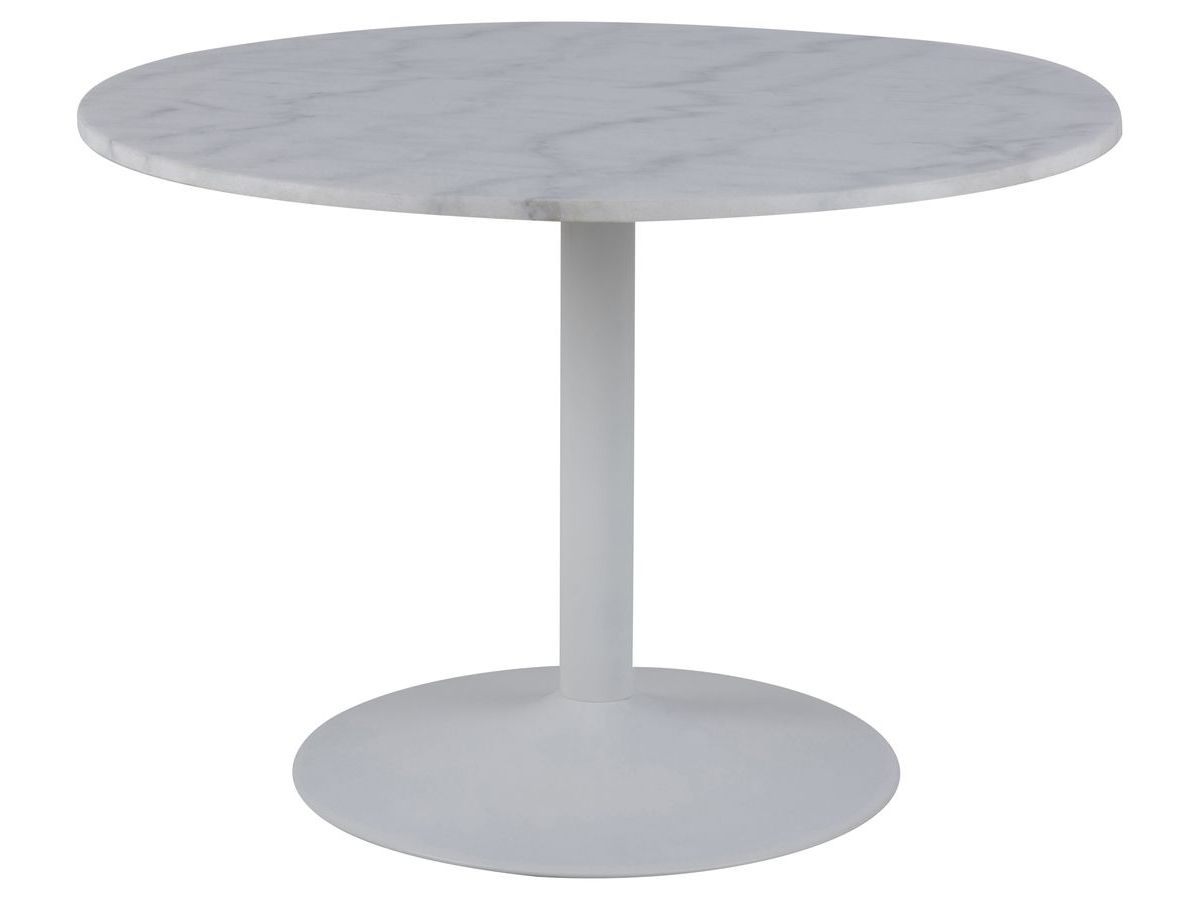 Table à manger D110 cm ELIANE marbre blanc