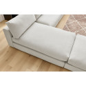 Canapé panoramique fixe 100% modulable PARIS tissu avec 2 chauffeuses, 2 méridiennes, 1 pouf