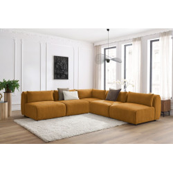 Modułowa sofa narożna JEANNE w tkaninie teksturowanej z 4 miejscami siedzącymi i 1 narożnikiem