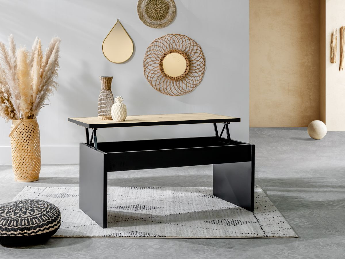 Intérieur élégant Du Salon Avec Table Basse Rustique Design