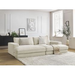 4-osobowa prosta sofa LEONARD z głębokim sztruksowym siedziskiem