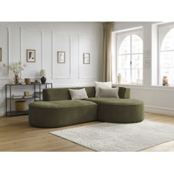 Stała sofa narożna ROUSSEAU teksturowana tkanina