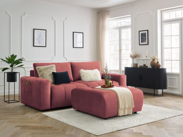 ARSENE prosta sofa z podnóżkiem