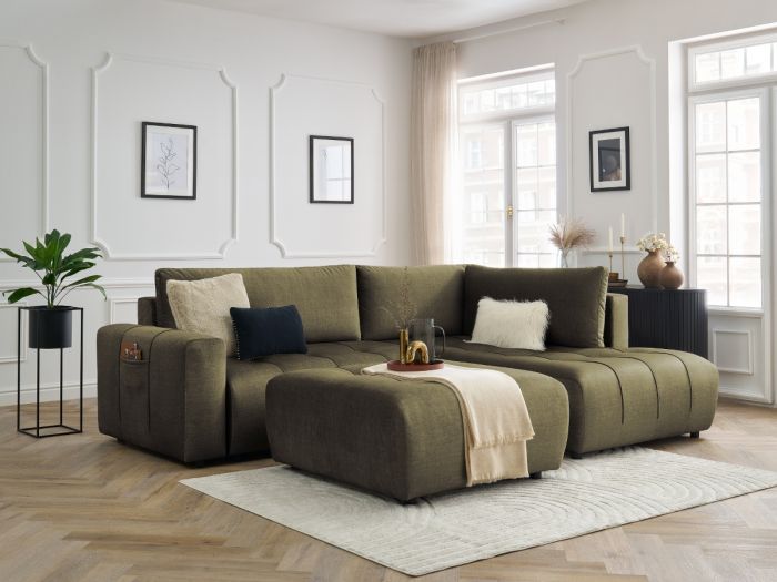 ARSENE Sofa w kształcie litery L z podnóżkiem