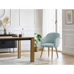Krzesło SOPHIE w sztruksowej tkaninie ze skandynawskimi drewnianymi nogami