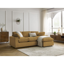 BELAIR sztruksowa odwracalna kompaktowa sofa narożna