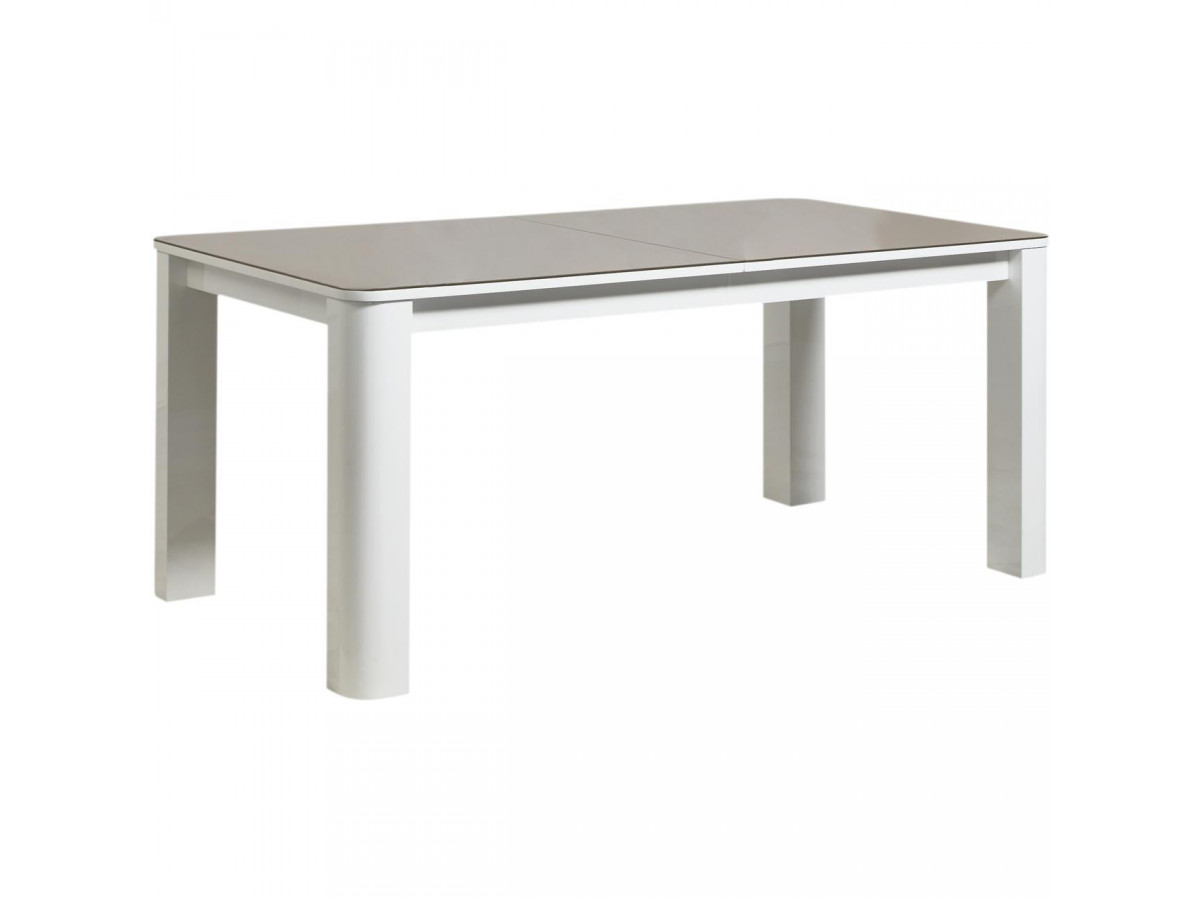 Table extensible 180 à 240 cm PACIFIC Taupe et Blanc