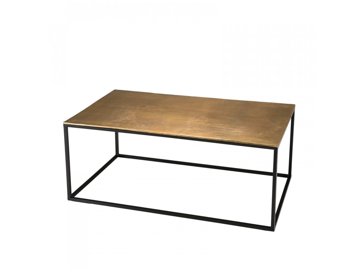 Table basse rectangulaire 98x57cm aluminium dore DARAMA