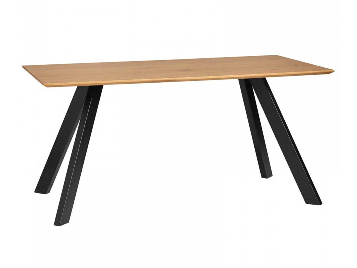 Table 160 cm MORRIS Couleur bois clair et Metal Noir