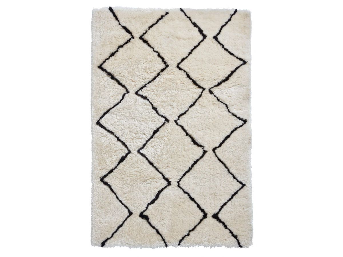 Tapis poils long XIMO motif berbère